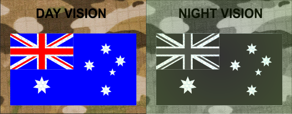 AUSTRALIA FLAG RED AND BLUE ON SOLAS SX1182